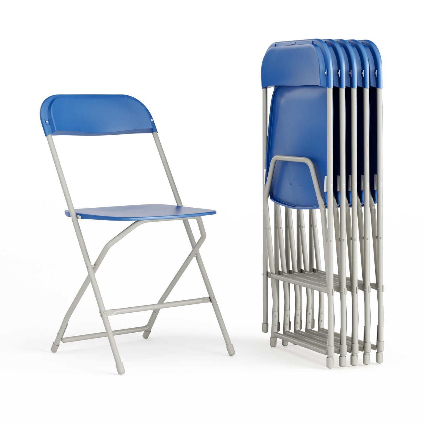 Flash Furniture Hercules Series Plastic Folding Chair - Blue - 6 Pack 650LB Weight Capacity Comfortable Event Chair-Lightweight Folding Chair