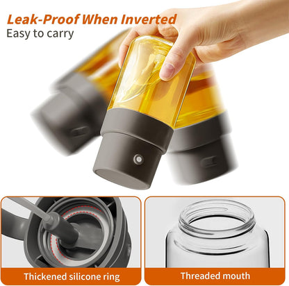 YARRAMATE Mini Oil Sprayer - 6.8 OZ Food-Grade Olive Oil Spray Bottle for Cooking | Portable Mister for BBQ & Air Fryer (Gray)