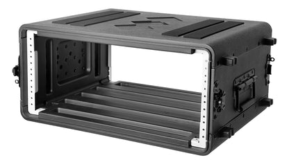 Diandian 4U Rack Case Shallow 16" Depth, 19" Rackmount Flight Case, Watertight Dust-Proof, Shock Mount for Amplifier, Pro Audio, DJ Mixer, Effects with Microphone Compartments