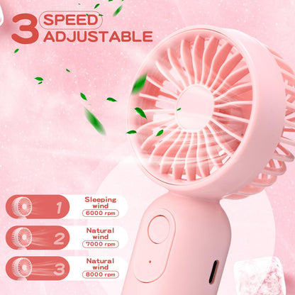 Rossesay 36 Pcs Mini Portable Fan Bulk Cute Handheld Lightweight Small Little Personal Hand Eyelash Fan 3 Speeds USB Rechargeable for Women Men Indoor Outdoor Makeup Travel (Pink)