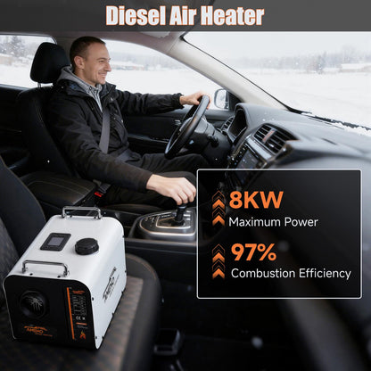 AMEHO 8KW Diesel Heater, 12V/24V/110V All in One Portable Parking Heater for RV Trailer Truck Camper, Diesel Car Heaters with Thermostat & Remote Control & LCD Screen