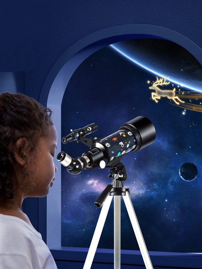 Telescope for Kids Adults Astronomy Beginners Over 8 Years Old, 70mm×400mm Aperture Astronomical Refractor Telescopes with Phone Adapter & Wireless Remote, Astronomy Space for Christmas Birthday