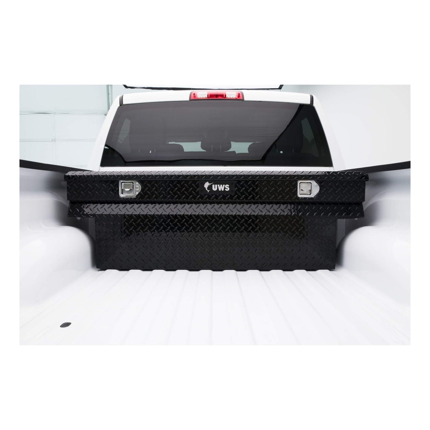 UWS EC20342 60-Inch Gloss Black Heavy-Wall Aluminum Notched Truck Storage Box, RigidCore Lid