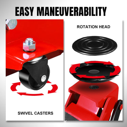 Big RED 4 Ton Low Profile Hydraulic Service Floor Jack, Dual Piston Fast Lift Pump, 8000 lb Heavy Duty Capacity