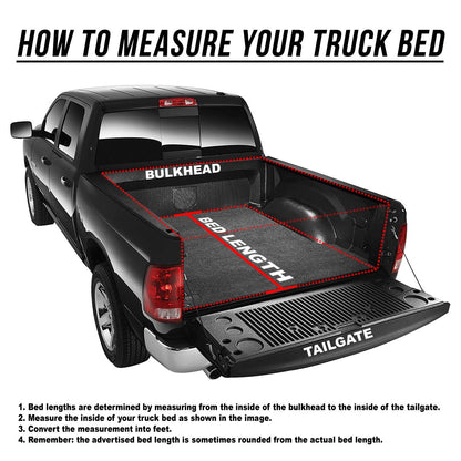 DNA Motoring New Upgrade Truck Bed Top Hard Solid Tri-Fold Tonneau Cover Compatible with 04-15 Nissan Titan 6'7" Bed, TTC-HARD-046
