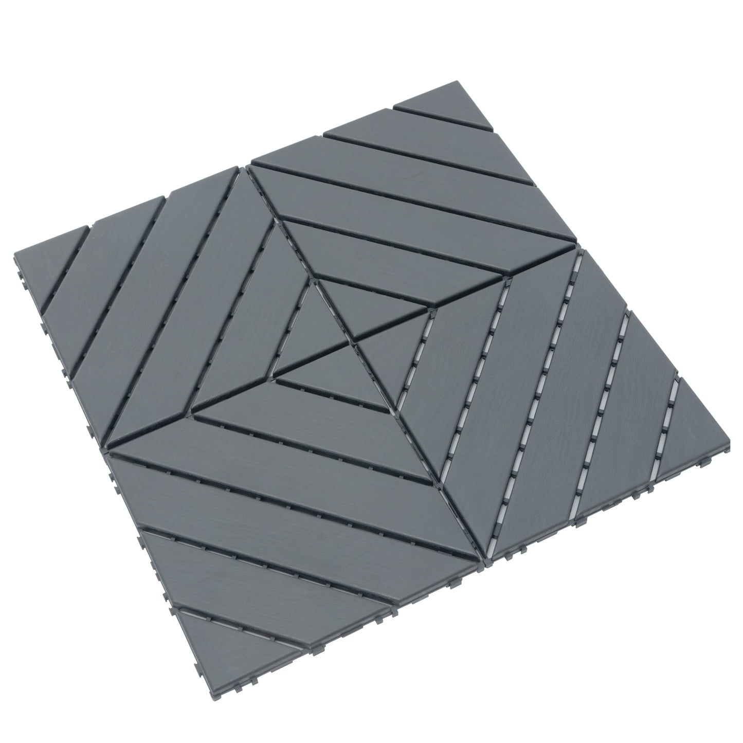 44-Pack Interlocking PP Deck Tiles, 12"x12"x 0.8" Waterproof Flooring, All-Weather Anti-Slip Patio Tiles for Indoor/Outdoor,Poolside, Garden, Balcony, Patio – Easy DIY Installation,Dark Gray C