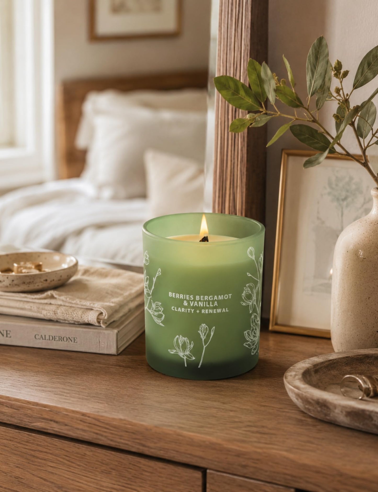 Berries Bergamot Vanilla Candle | 10.6oz Wood Wick Soy Scented Candle for Home | Aromatherapy Stress Relief Candle | Clean Burning, Long Lasting Candles | Self Care Gift for Women & Men