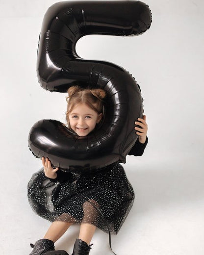 Black Number 10 Balloon 40 Inch, 10th Birthday Party Decorations for Children, Giant 10 Foil Balloon for Party Supplies