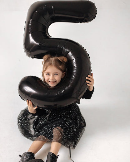Black Number 30 Balloon 40 Inch, 30th Birthday Party Decorations for Children, Giant 30 Foil Balloon for Party Supplies
