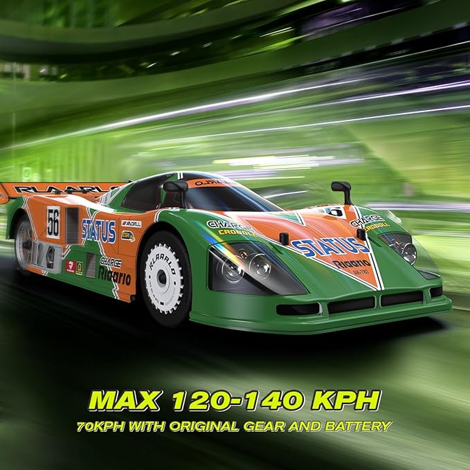 AMORIL RLAARLO 1:10 AK-787 Fast Brushless RC CarsTop Speed 120KM/H Large Remote Control Cars with 6 Lights for Adults4x4 On-Road Hobby Racing Vechile with Aluminum ShaftRubber TireGreen