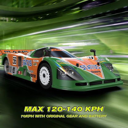 AMORIL RLAARLO 1:10 AK-787 Fast Brushless RC CarsTop Speed 120KM/H Large Remote Control Cars with 6 Lights for Adults4x4 On-Road Hobby Racing Vechile with Aluminum ShaftRubber TireGreen