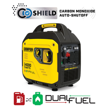 Champion Power Equipment 4000-Watt Dual Fuel RV Ready Portable Inverter Generator with Quiet Technology and Free 3-Year Warranty