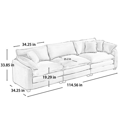 KEIKI 3-Piece Sofa Set with 1 Oversized Corduroy 3-Seater Sofa & 1 Loveseat & 1 Single Sofa, Upholstered 6-Seater Couch Set with 10 Pillow, High-Density Foam Cushions, for Living Room, Green