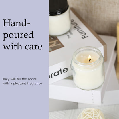 Cmoott 24 Pcs 4 Oz Mason Jar Candles, Lavender Scented Soy Candles Bulk Set for Stress Relief and Relaxation, Great Favors for Wedding, Christmas, Housewarming Gifts (Black, Lavender, 24)