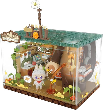 POP MART The Monsters Forest Secret Base Series Blocks-Juice Maker Labubu Building Toy Set Interactive Building Toy for Kids Boys and Girls