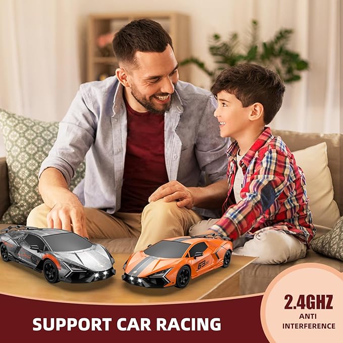 RC Drift Car Drifting RC Car 2.4GHz 1:16 4WD High Speed Remote Control Cars Vehicle with LED Lights Two Batteries and Drifting Tires Racing Sport Toy Cars for Adults Boys Girls Kids Sliver