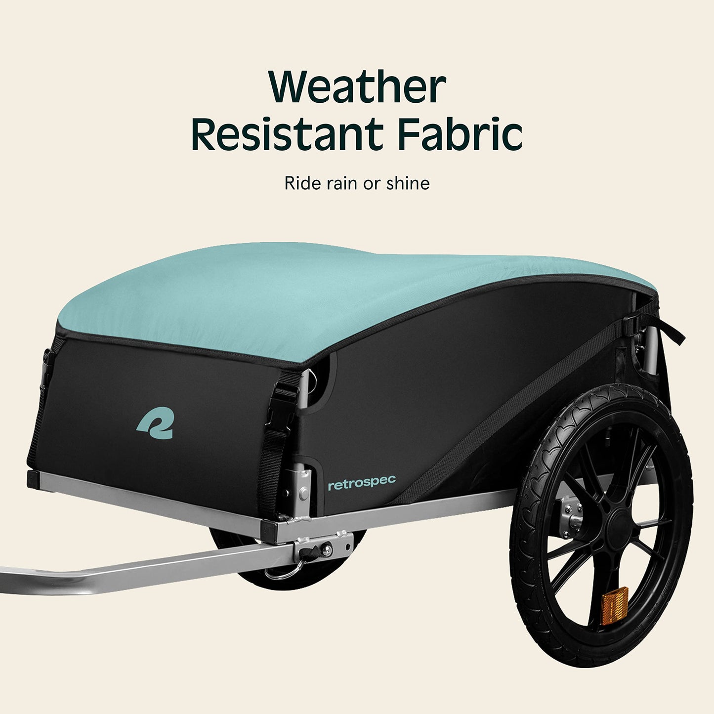 Retrospec Rover Hauler Bike Cargo Trailer - Foldable Frame with Weather-Resistant Fabric & 80lb Capacity - Universal Bike Trailer for 20-29in Wheels - Includes Safety Flag & D-Ring Anchors