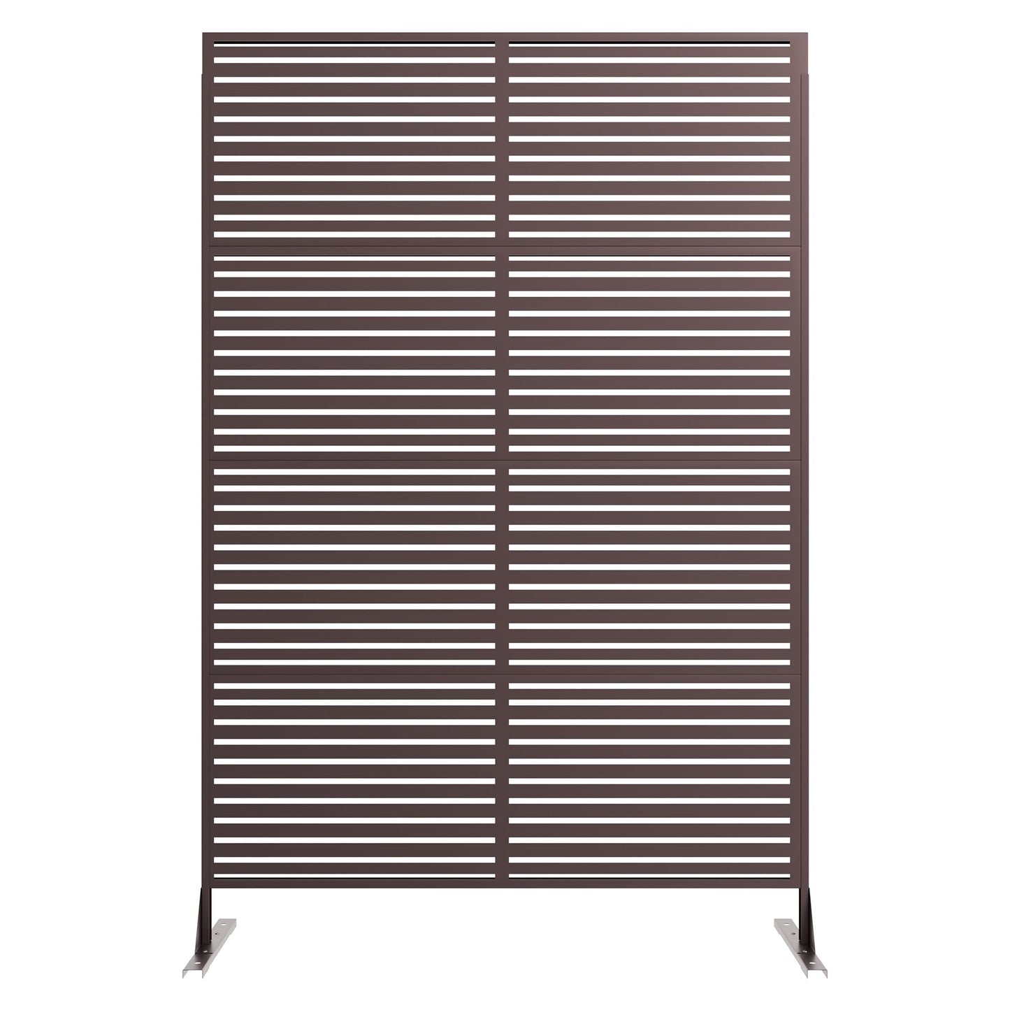 Patikuin Rustproof Decorative Metal Privacy Screen Fence – 72" Freestanding Outdoor & Indoor Divider Panel, Weather Resistant, Easy Snap Installation, Brown