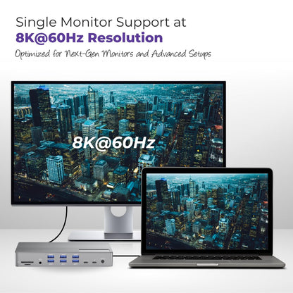 Thunderbolt 4 Dock with DisplayLink, 21-in-1 USB-C/A Docking Station for MacBook, Windows & ChromeOS – 150W Charging, 40Gbps, 8K/4K Display, Dual/Triple/Quad/5 Monitor Support