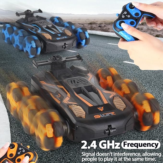 6WD Gesture Sensing RC Stunt Cars 2.4Ghz Remote Control CarsToys Gifts for Kids 8 9 10 11 12 Year Old Boys Girls360° Rotation Drift Car with Light &amp Music DMRC010-O