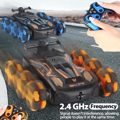 6WD Gesture Sensing RC Stunt Cars 2.4Ghz Remote Control CarsToys Gifts for Kids 8 9 10 11 12 Year Old Boys Girls360° Rotation Drift Car with Light &amp Music DMRC010-O