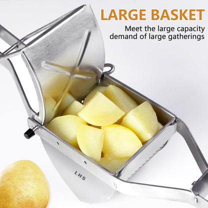 LHS Stainless Steel Potato Ricer - Heavy Duty Masher with Ergonomic Grip | Extra Large Capacity, Dishwasher Safe (Black)