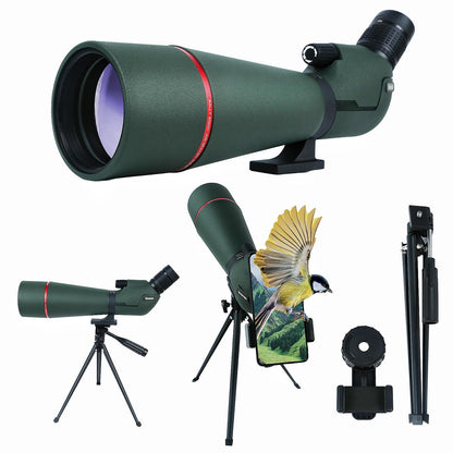 Voopon 25-75x80 HD Spotting Scope - BAK4 Prism Nitrogen-Filled with Phone Adapter, and Carrying Bag for Target Shooting, Hunting, Bird Watching, and Wildlife Viewing - Waterproof Frogproof Telescope