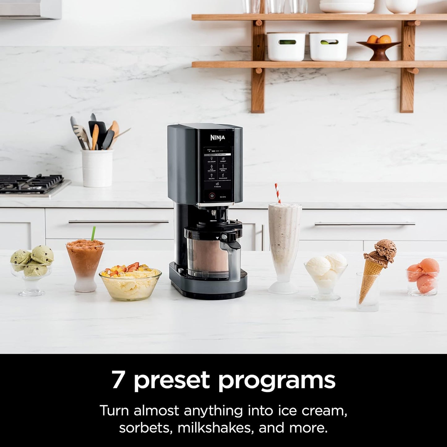 Ninja CREAMi 7-in-1 Ice Cream Maker - Create Ice Cream, Gelato, Sorbet & More | Includes 5 Pints