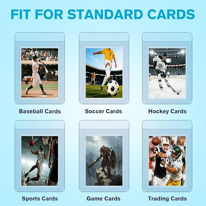 400ct Card Protectors - 200 Semi Rigid Card Sleeves and 200 Soft Sleeves Semi Rigid Card Holder Semi Rigid Baseball Cards Sleeves Protectors Graded Trading Cards Sleeve