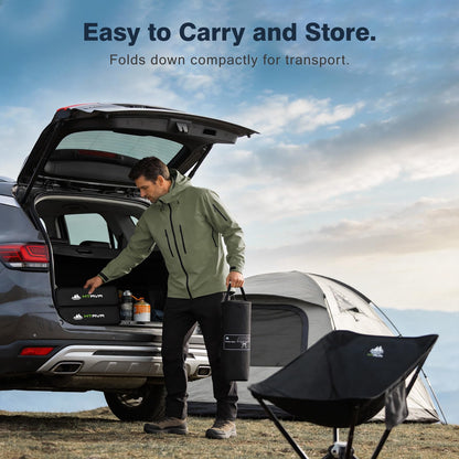 MTRVR Folding Camping Table — Stable Roll-Up Aluminum Design, Solid Support Structure, Portable Outdoor Table for Camping, Cooking, RV & Travel