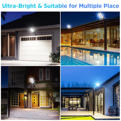 6 Pack Solar Street Lights Outdoor Waterproof, 6500K 20000LM Wide Angle Solar Powered Flood Light with Motion Sensor & Remote Control,Dusk to Dawn Commercial Solar Outdoor Light for Parking Lot