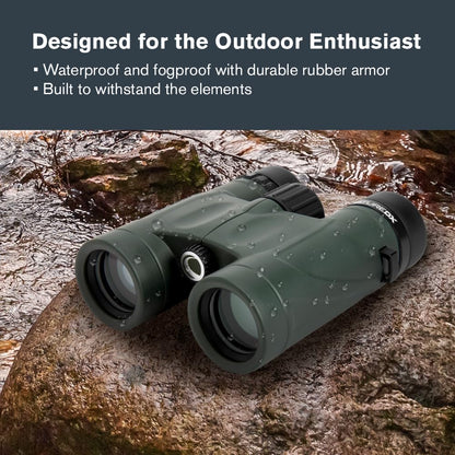Celestron - Nature DX 8x32 Binoculars – Ideal for Birding and Outdoors – 32mm Objective Lenses – Wide 7.4° Field of View – BaK-4 Prisms – Fully Multi-Coated – Waterproof and Fogproof
