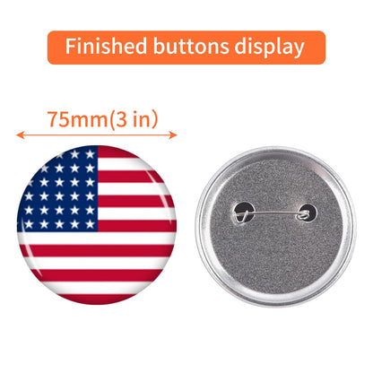 75mm Metal Blank Button Supplies Button Making Parts, 100 Sets 75mm/3 inch Pin Maker Parts Badge Supplies for Button Maker Machine, Including Metal Back Cover Metal Shells Clear Film and Paper