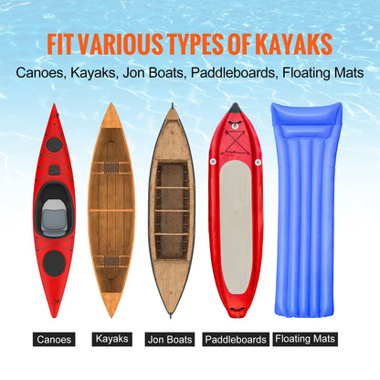 VEVOR Heavy Duty Kayak Cart, 350lbs Load Capacity, Detachable Canoe Trolley with 13'' Beach Wheels, Adjustable Carrier Width & Nonslip Support Foot, for Kayaks Canoes Paddleboards Float Mats Jon Boats