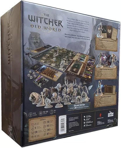 The Witcher Old World Deluxe Edition Board Game - Fantasy &amp Adventure Strategy Game for Adults Ages 14+ 1-5 Players 90-150 Min Playtime Made by Go On Board