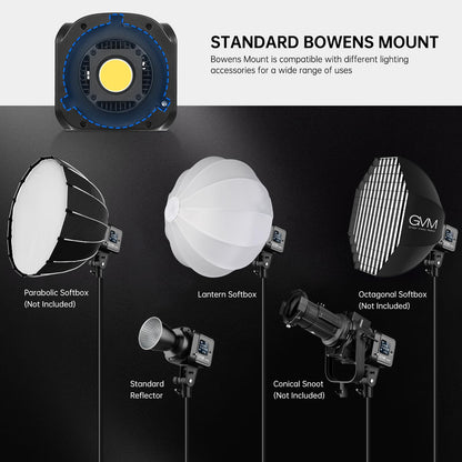 GVM 80W SD80S LED Video Light with Lantern Softbox and Tripod Stand Kit, 5600K Daylight Bowens Mount Studio Light, COB Continuous Output Lighting for Video Recording, APP Control, 12 Scenes, CRI97+