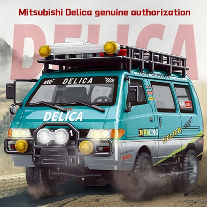 1:24 Scale RC Delica Van with Gearbox &amp Headlights 2.4Ghz Full Proportional 4WD RC Model Vehicle Remote Control Car for Adults &amp Hobbyists