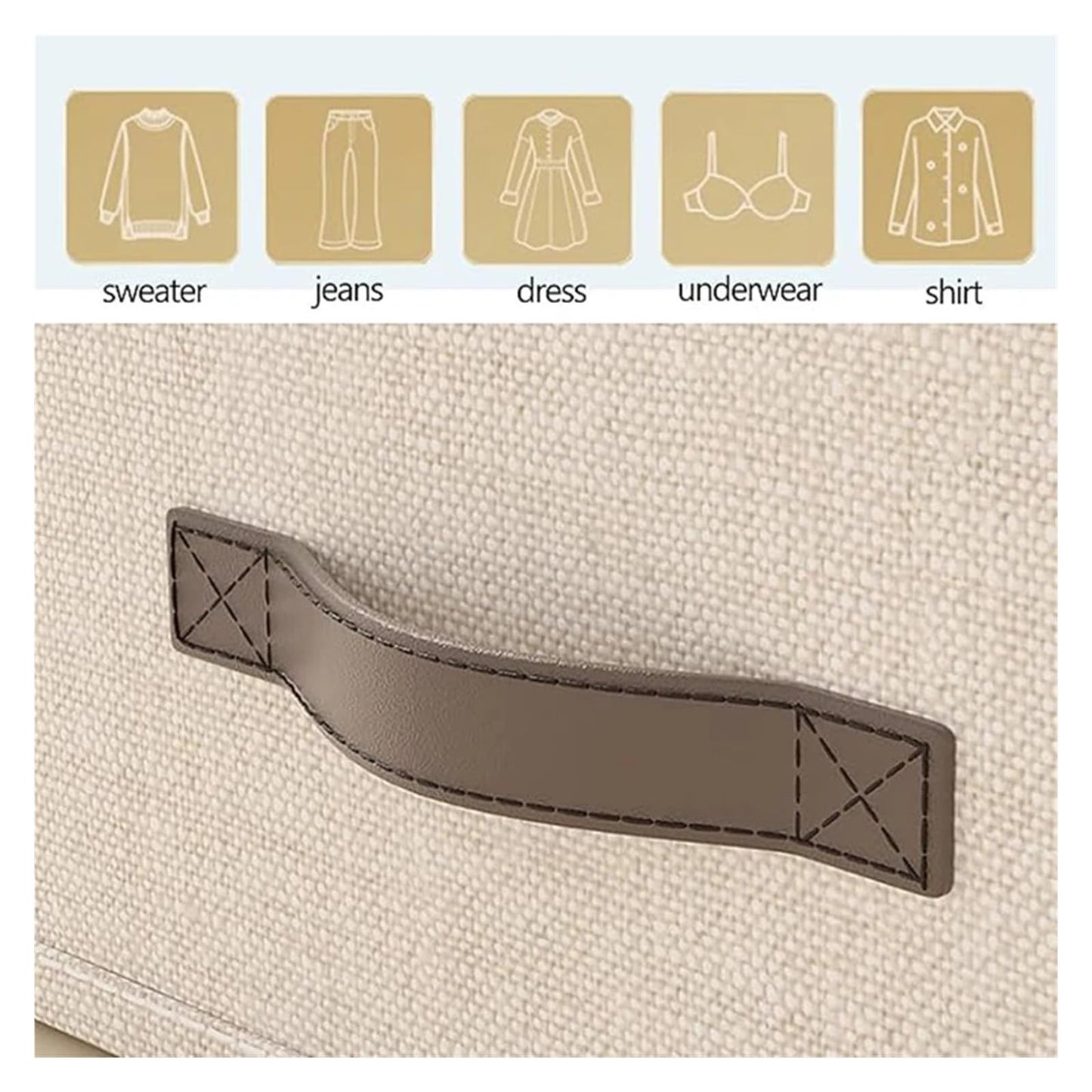 10/16/24 Grids Wardrobe Clothes Storage Organizer With PP Board Cabinet Foldable Drawer Sweater T-Shirt Jeans Storage Boxs(F)