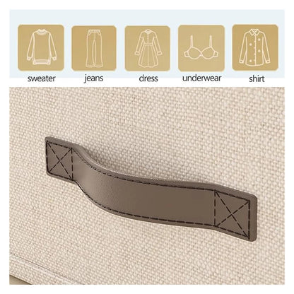 10/16/24 Grids Wardrobe Clothes Storage Organizer With PP Board Cabinet Foldable Drawer Sweater T-Shirt Jeans Storage Boxs(F)