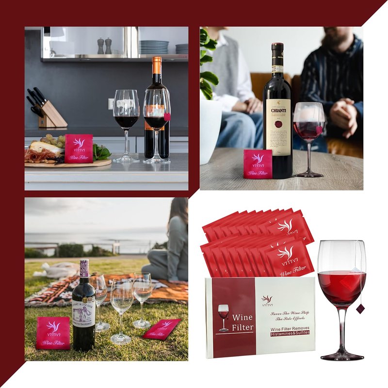 18 Pack Wine Filters, Wine Purifier To Remove Sulfite And Histamine, Wine Lover Accessories Valentine's Day Party Gifts for Men Women Him Mother Father Girlfriend Boyfriend Wife