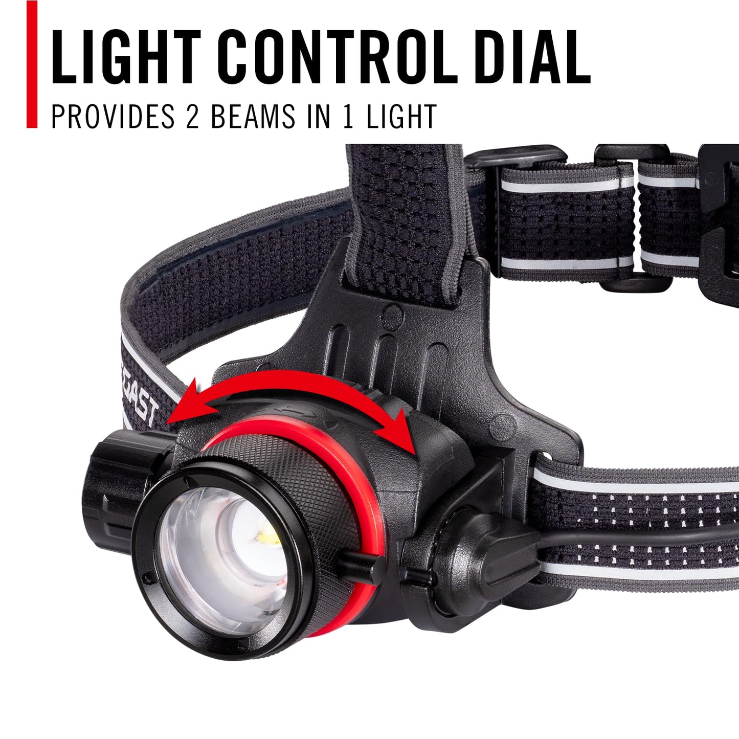 COAST HL8R 2000 Lumen Rechargeable PURE BEAM Focusing LED Headlamp, Black