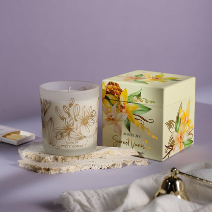 ROMIIE ZOI Scented Candle - Sweet Vanilla - 6oz Soy Wax Candle for Home, Gifts for Women