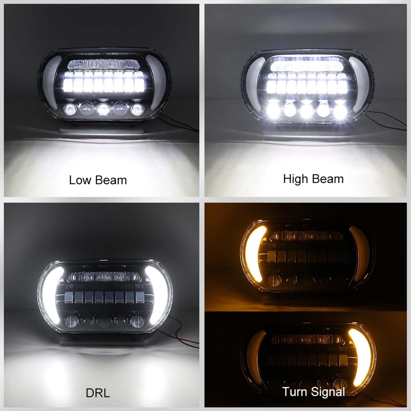 Dual LED Headlights fo Road Glide 2004-2013,White DRL Lights LED Headlamp Front Lamp with High Low Beam Turn Signal Lights for Harley Touring Road Glide 2004-2013 Accessories