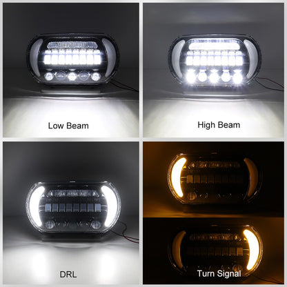 Dual LED Headlights fo Road Glide 2004-2013,White DRL Lights LED Headlamp Front Lamp with High Low Beam Turn Signal Lights for Harley Touring Road Glide 2004-2013 Accessories