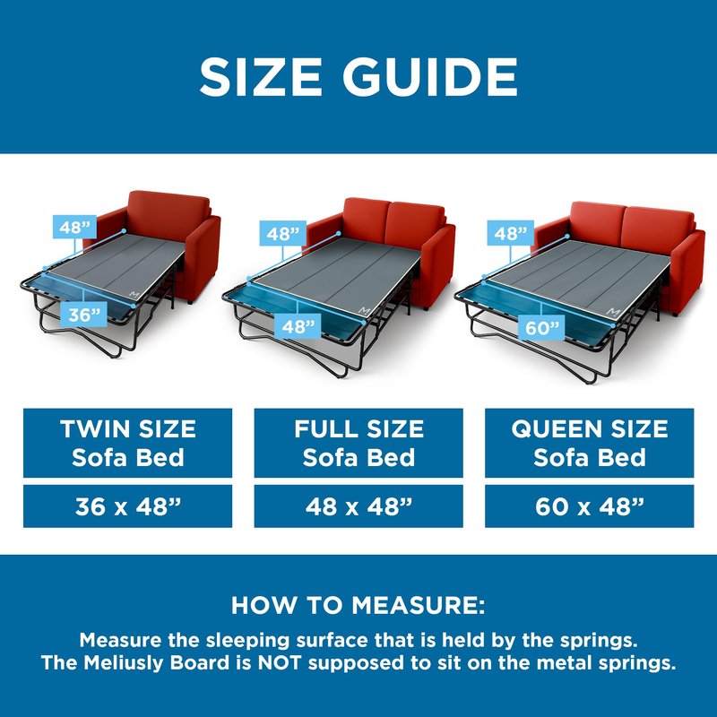 Meliusly Sleeper Sofa Support Board Queen Size (60x48) – Durable Support to Fix Sagging and Stop Feeling Bars – Breathable Pull Out Couch Mattress Support