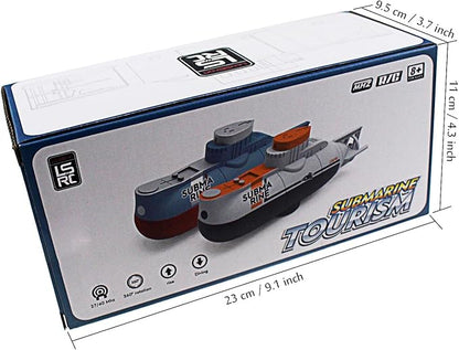 Tipmant RC Submarine Toy Remote Control Boat Underwater Diving Waterproof for Fish Water Tank Kids Birthday Gift (White)