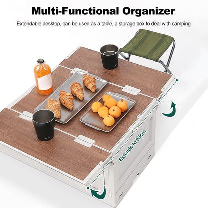 Ergocar Multi -Function Folding Storage Box,Which Can Stack The Storage Box, Suitable For Camping Supplies Storage, Snack Storage, Car Trunk
