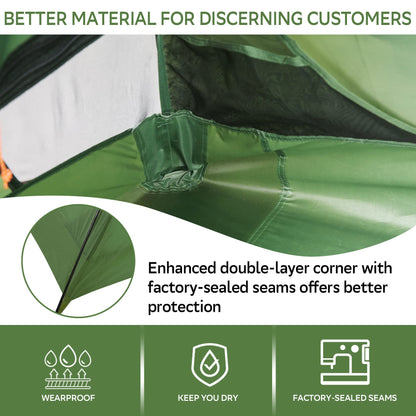 Clostnature Lightweight Backpacking Tents - 7'3'' x 4'11'' x 3'10'' Camping Tent with Matching Waterproof Tent Footprint, 2 Person Waterproof Tent with Camping Tarp for Outdoor, Hiking