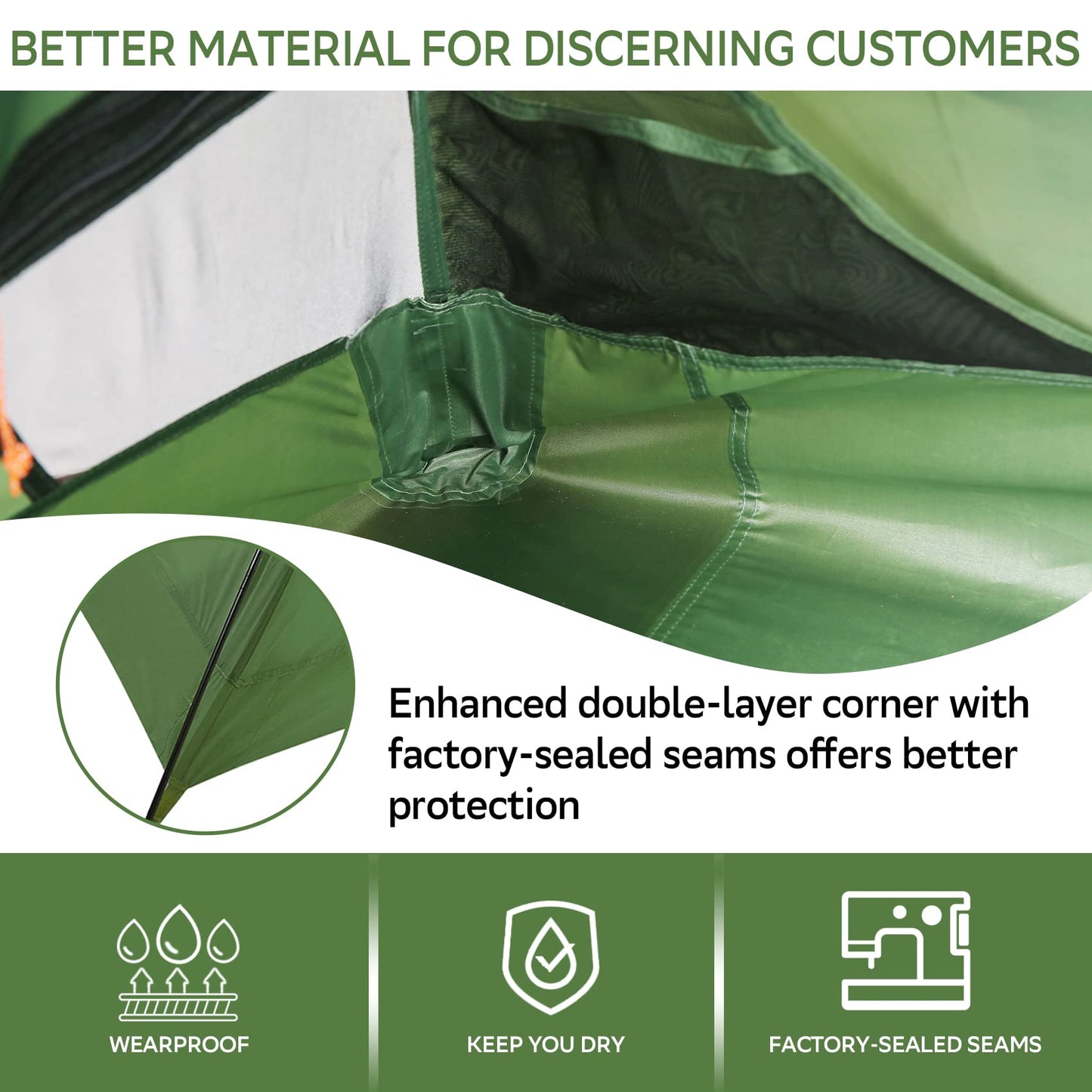 Clostnature Lightweight Tent for Backpacking - 4 Person Ultralight Backpacking Tent, Waterproof Easy Setup Camping Tent, Hiking Tents for Outdoor, Hiking and Mountaineering