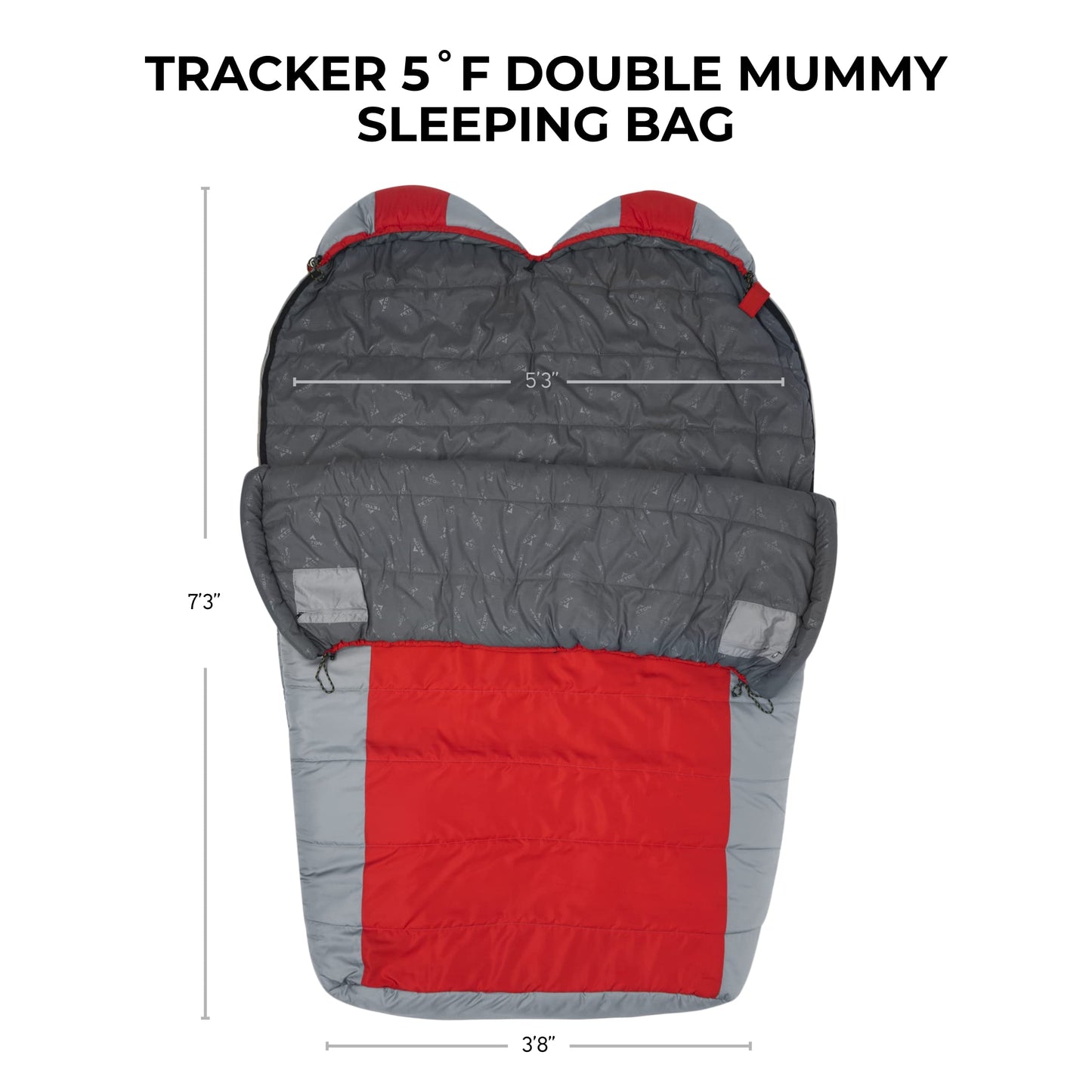 Teton Tracker, 5 Degree Sleeping Bag; Lightweight, Warm Mummy Sleeping Bag, Camping, Backpacking, Hiking